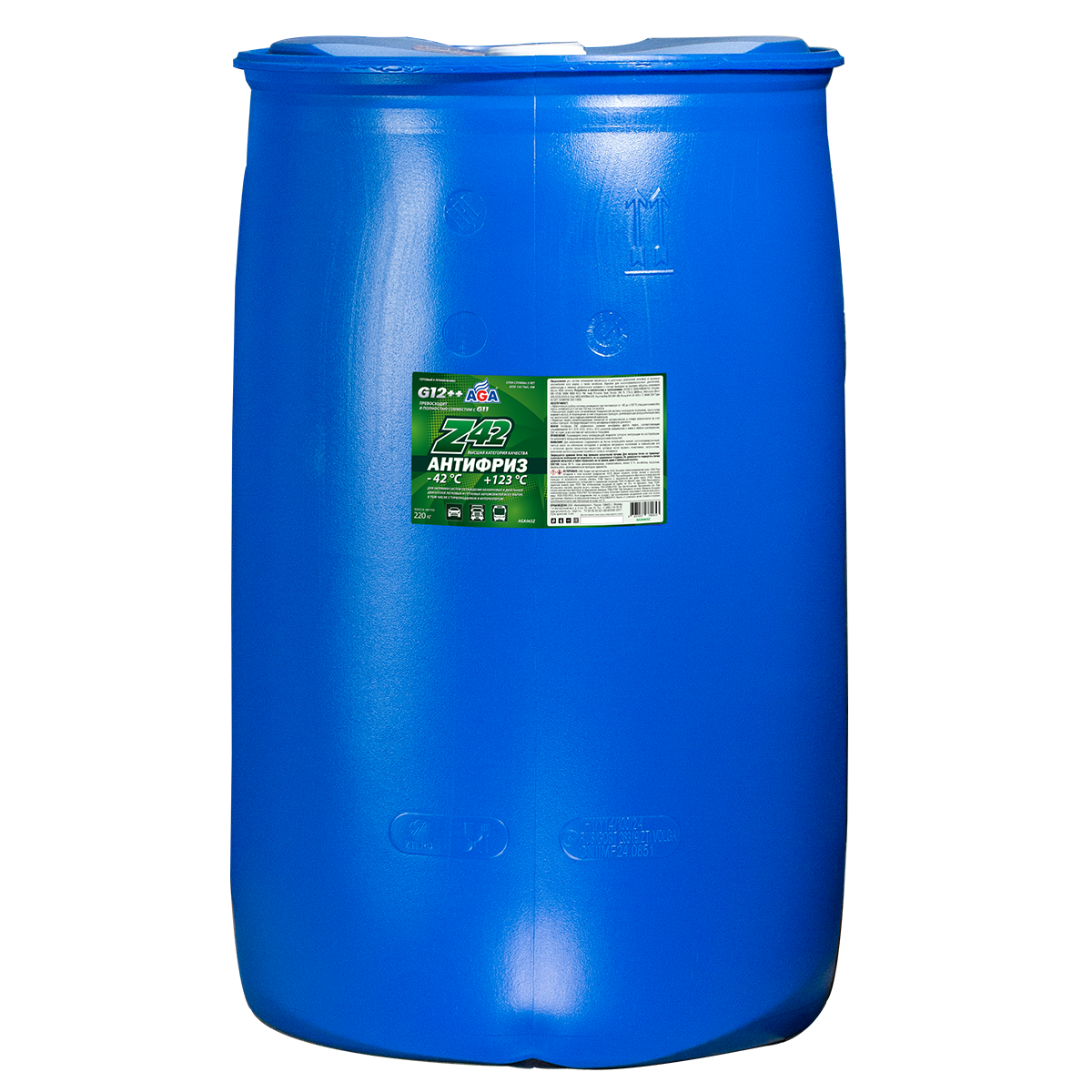 AGA065Z Антифриз  зеленый, -42С 220 кг AGA ANTIFREEZE AGA-Z42, PREMIX