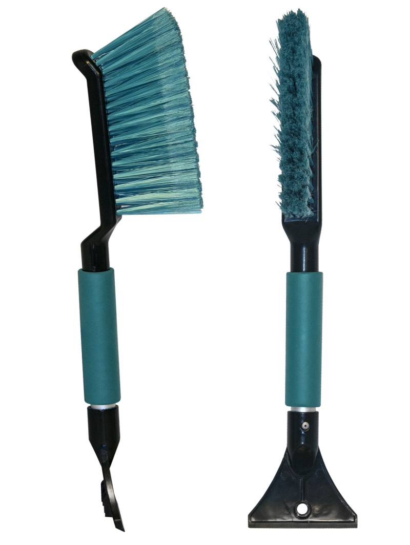 Щетка для снега cо скребком "Black&Blue" 42см  поролоновая ручка, цветная (ВВ1004) 39907