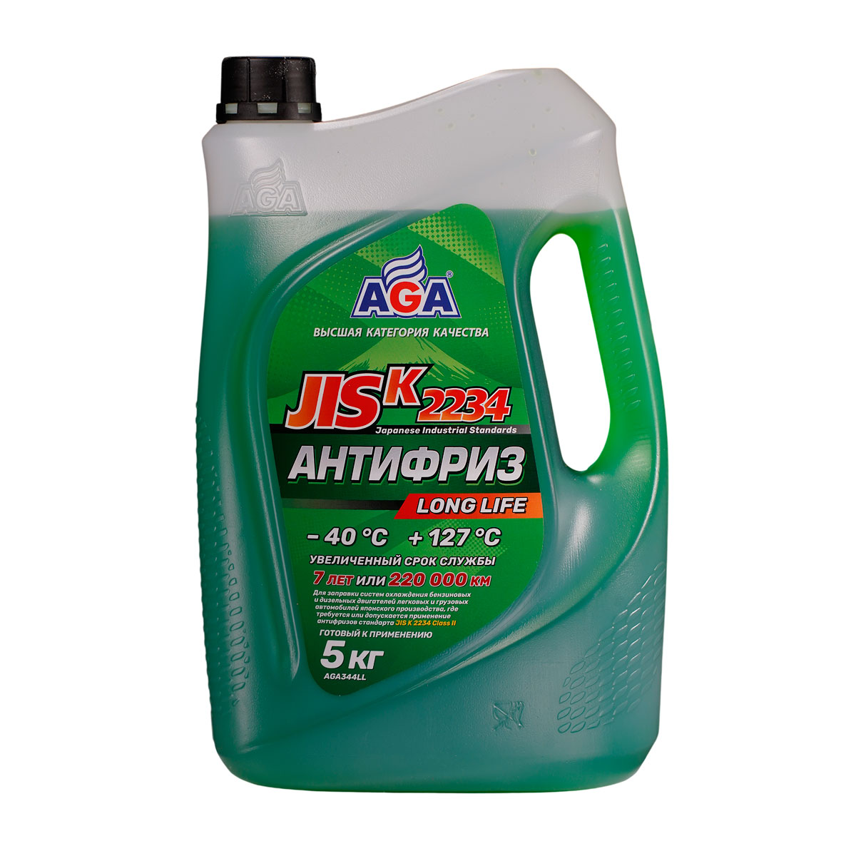 AGA344LL Антифриз зеленый, -40С, 5кг JIS K 2234