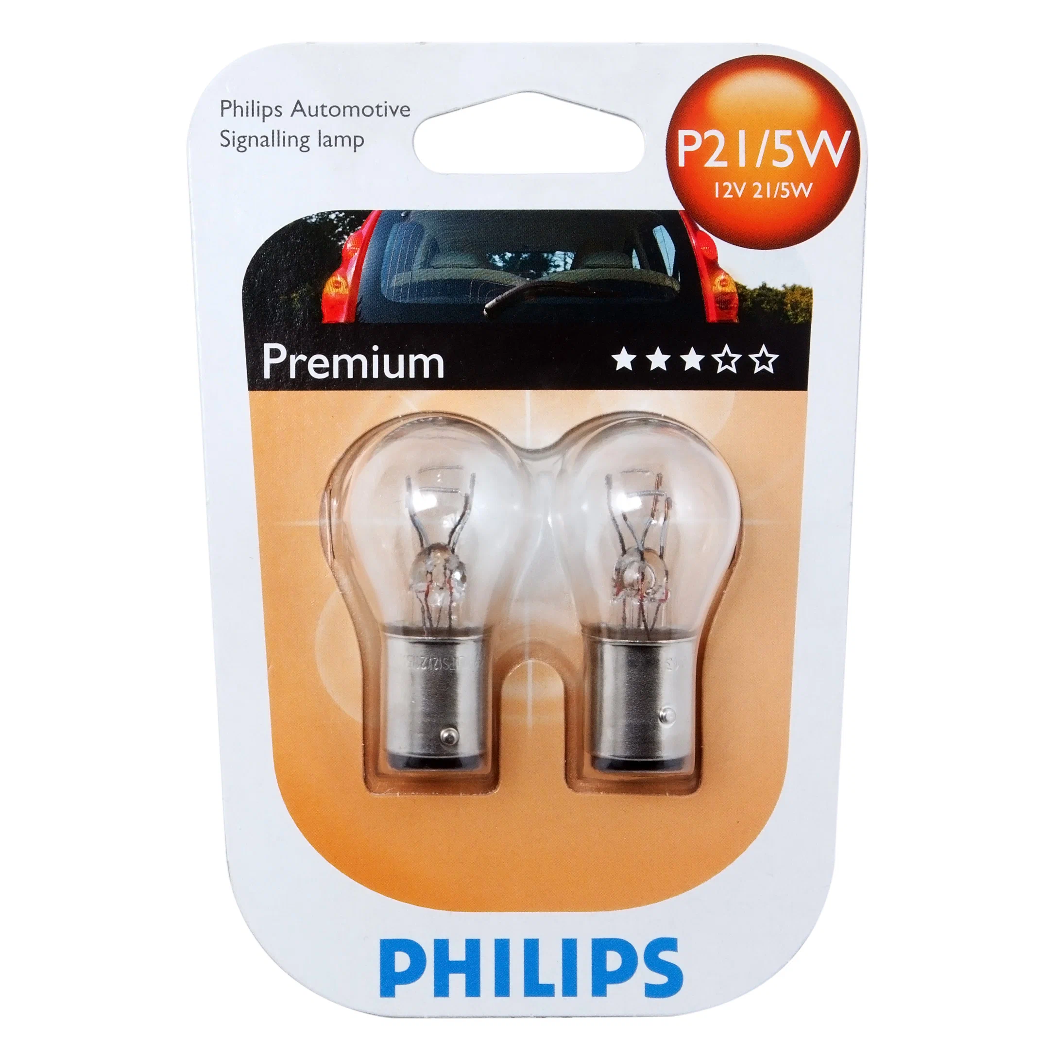 Лампа PHILIPS P21/5W 12V (BAY15s) 12499B2 блистер 2 шт.