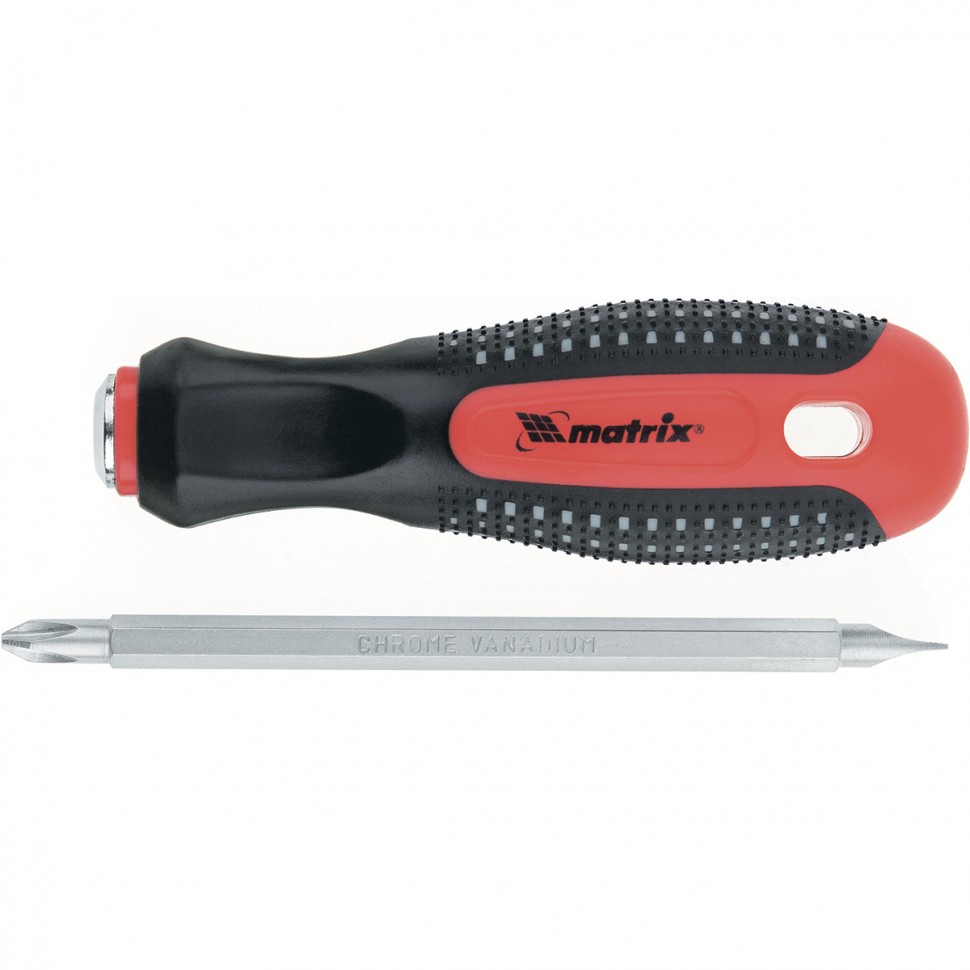 Отвертка комбинированная Fusion SL6,0 / PH2 мм, CrV, 3-х компонентная рукоятка "anti slip"// Matrix