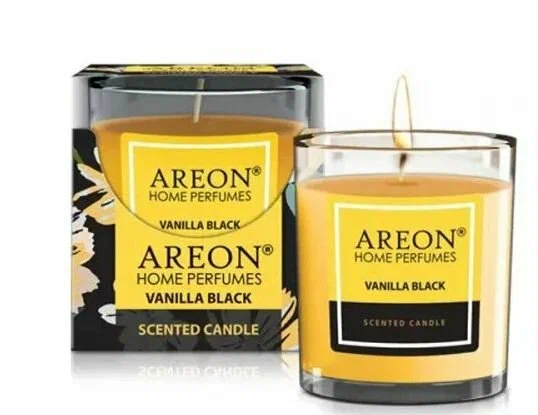АРОМАТИЧЕСКАЯ СВЕЧА  AREON HOME PERFUMES 120 гр Vanilla Black CR02