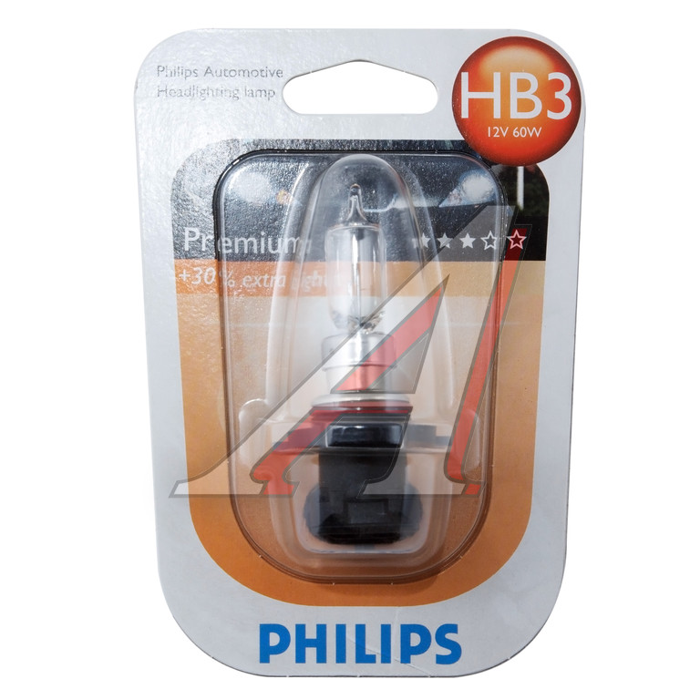 Лампа PHILIPS HB3 12V-65W Vision Premium (P20d) 9005PRB1 +30% света