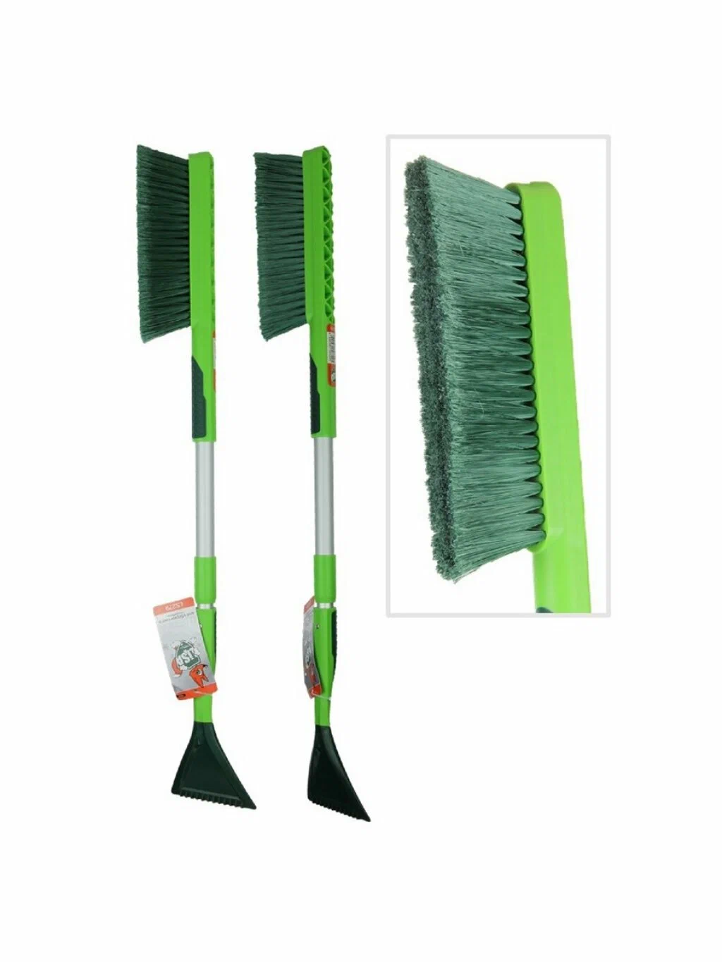 Щетка для снега cо скребком "Li-Sa" 82-100 см раздвижная, салатово-зеленая LS279 48333