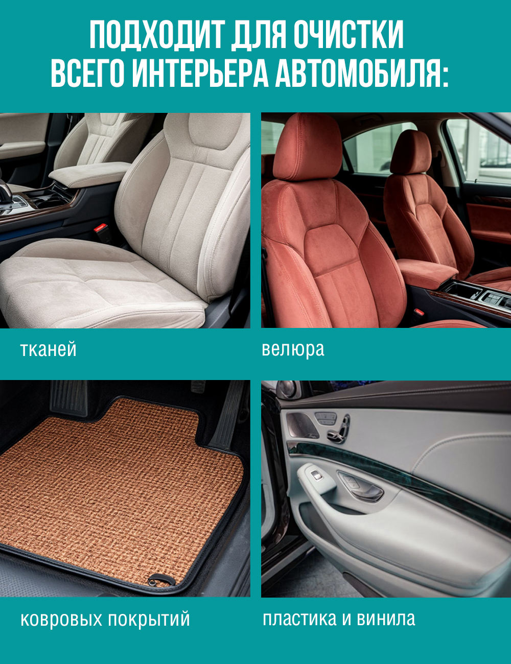 RW2004 Очиститель пластика и обивки салона универсальный 2 в 1 200мл