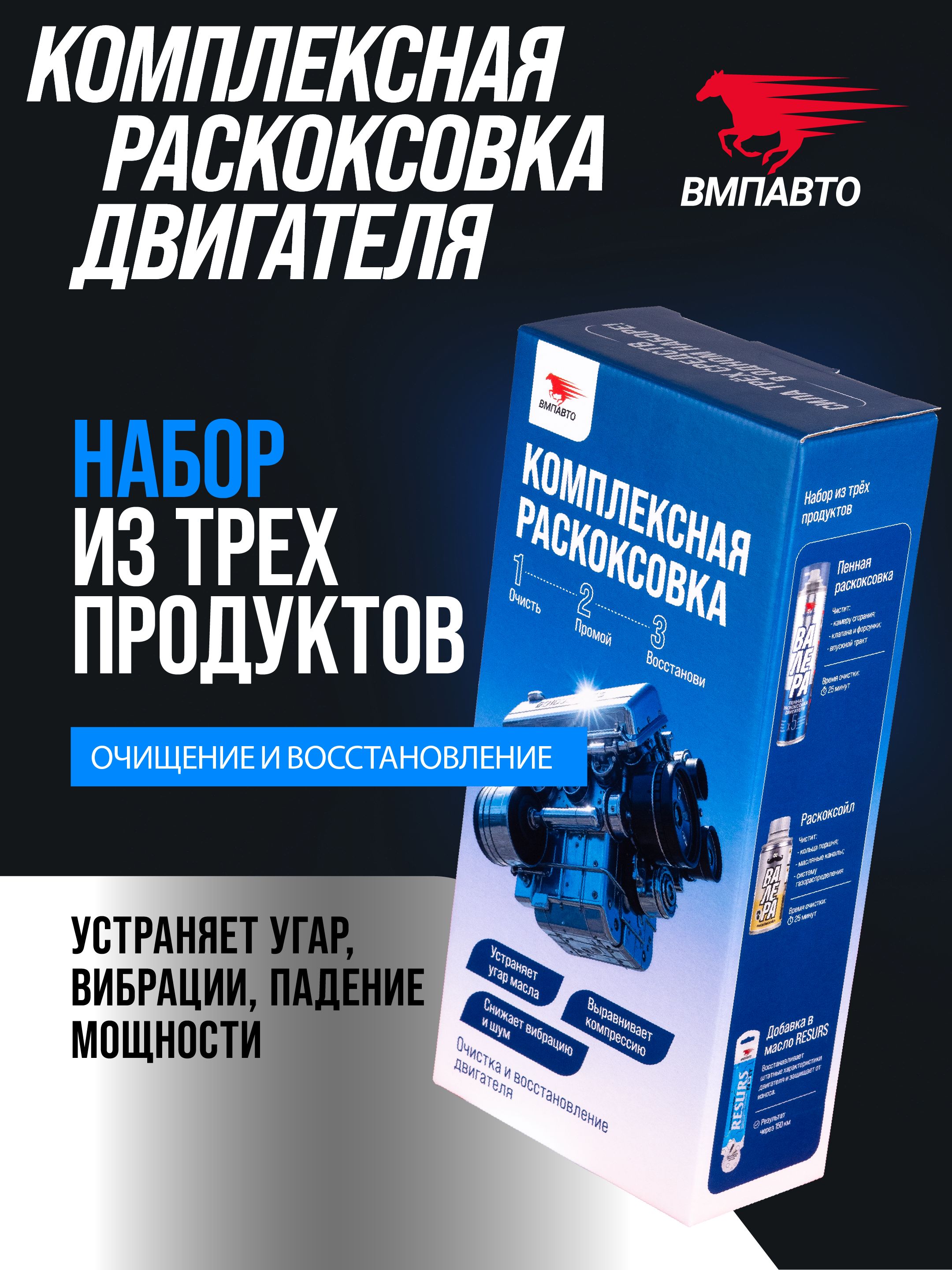 Набор "ГЕНЕРАЛЬНАЯ УБОРКА ДВИГАТЕЛЯ" до 2.5л 8512