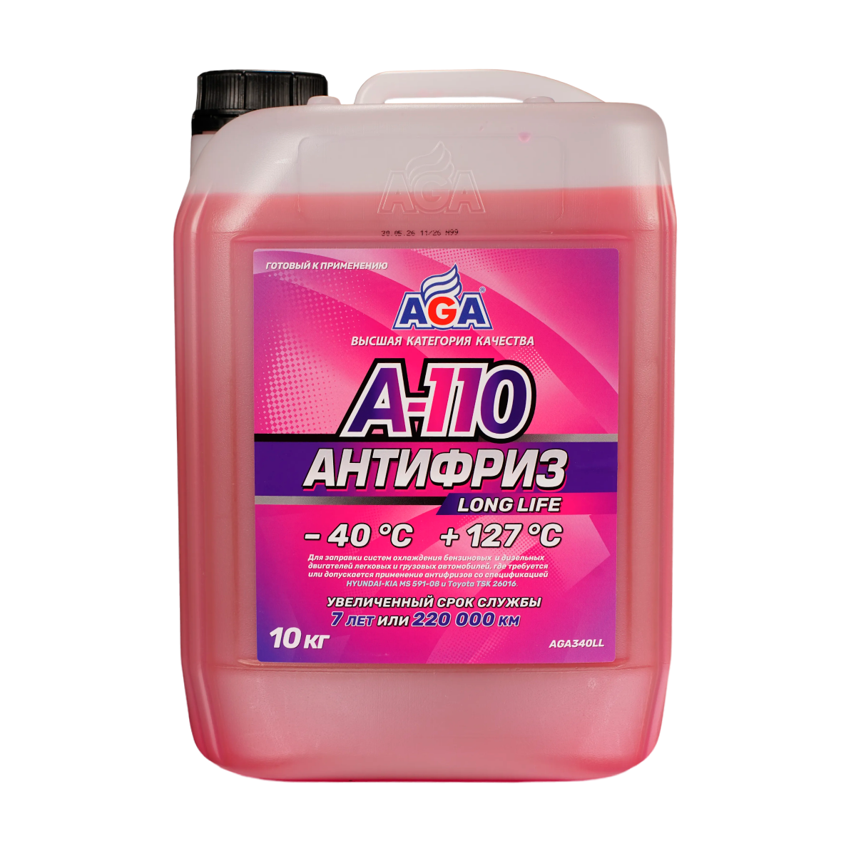 AGA340LL 'Антифриз розовый, -40С, 10кг AGA A-110