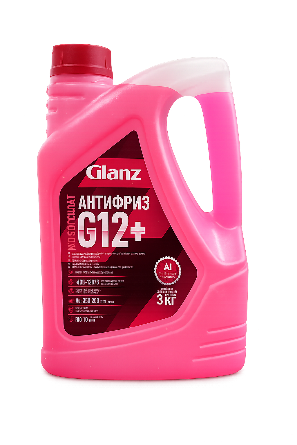 Glanz Антифриз G12+ Carboxylate (красный) 3кг