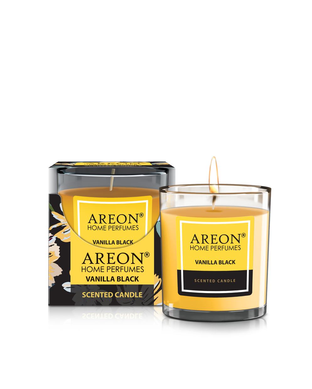 АРОМАТИЧЕСКАЯ СВЕЧА  AREON HOME PERFUMES 120 гр Vanilla Black CR02