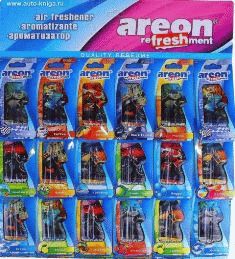 Ароматизатор AREON "REFRESHMENT LIQUID" мото лист 18шт DST08