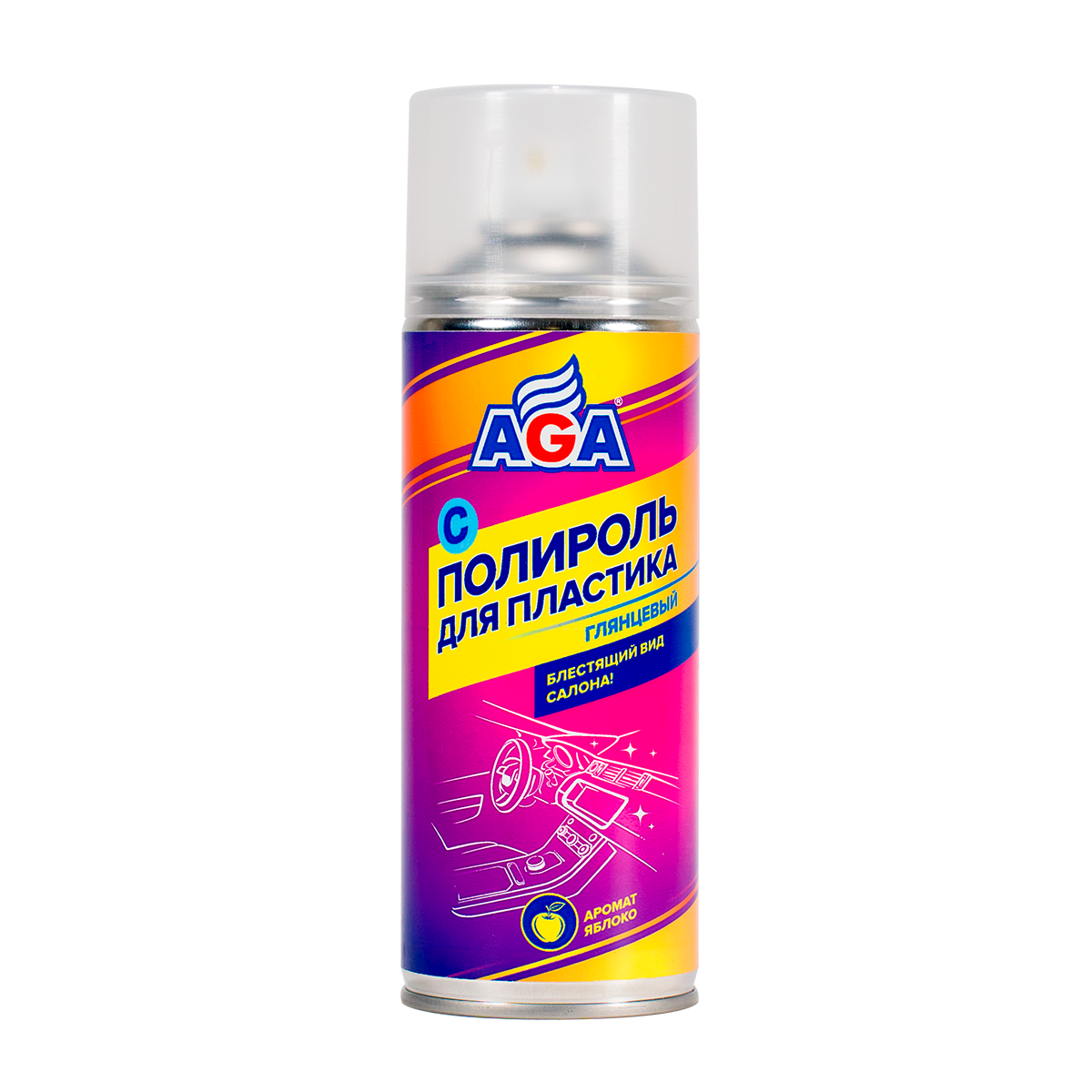 AGA459C Полироль для пластика, с ароматом "Яблоко",C3
