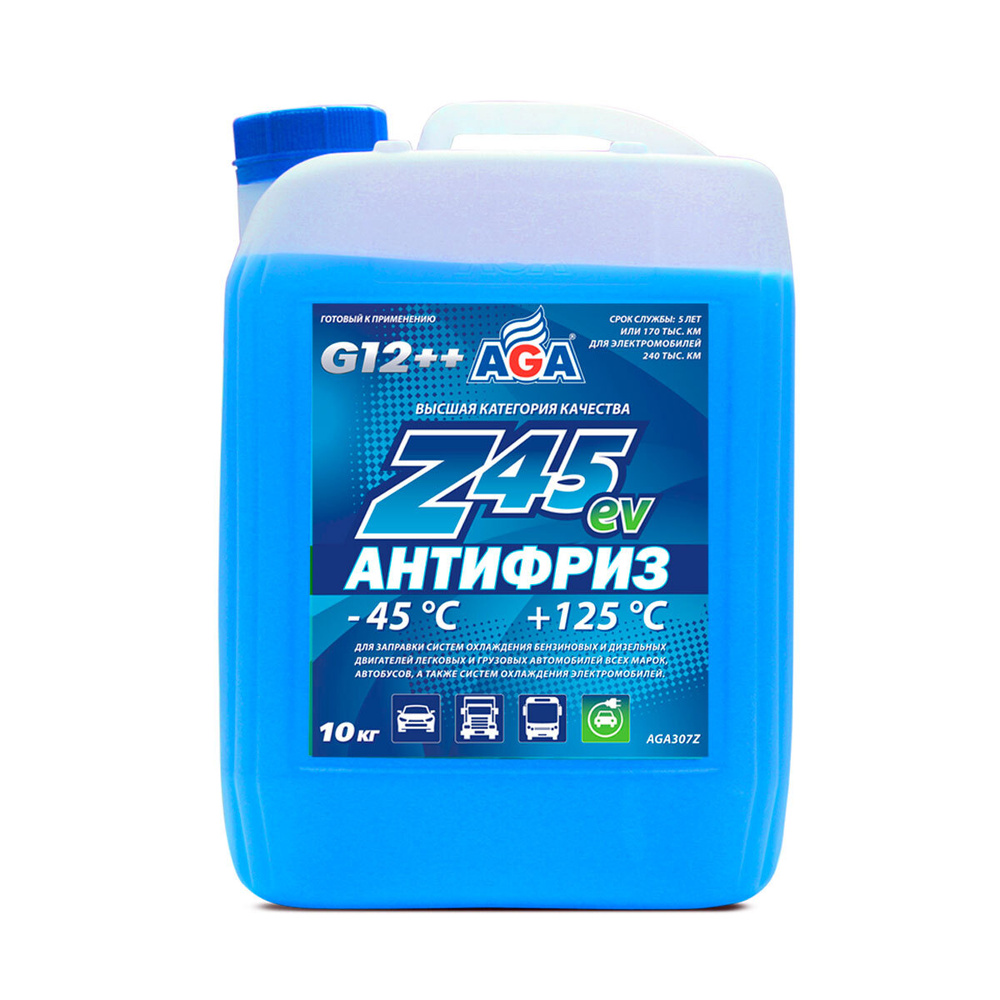 AGA307Z Антифриз синий, -45С, G12++, 10 кг А