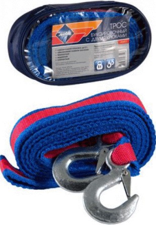 Трос буксировочный ленточный "Nova Bright" в сумке, 3 т, 5 см х 4,6м, 2 крюка 46452 А