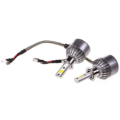 Автолампа-LED (аналог ксенона) H3(C6) 12/24V 26W 6000K 4000Lm SKYWAY комп.2 шт  радиатор+вентилятор охл