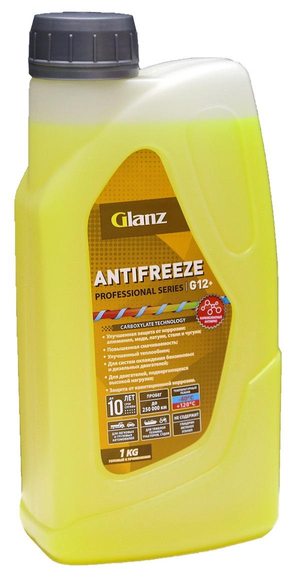   Glanz Антифриз G12+ Carboxylate PRO (желтый)  1кг
