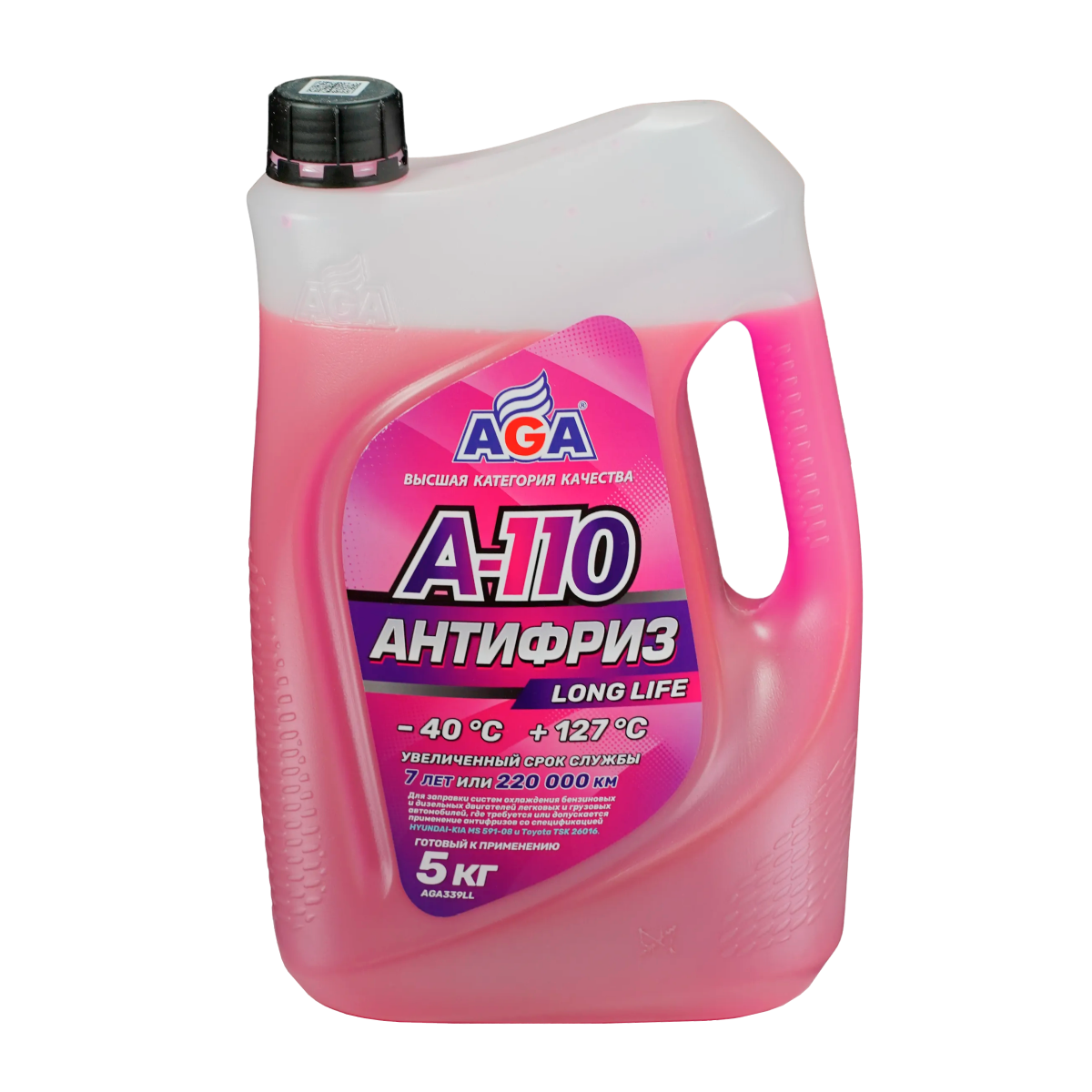 AGA339LL Антифриз розовый, -40С, 5кг, AGA A-110