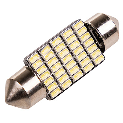 Автолампа диод T11(C5W) 12V 35 SMD диодов 1-конт 36мм Белая SKYWAY Салон, номер