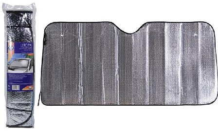 Штора солнцезащитная "Nova Bright", металлизированная, под лобовое стекло (серебро), 150х80см 46856