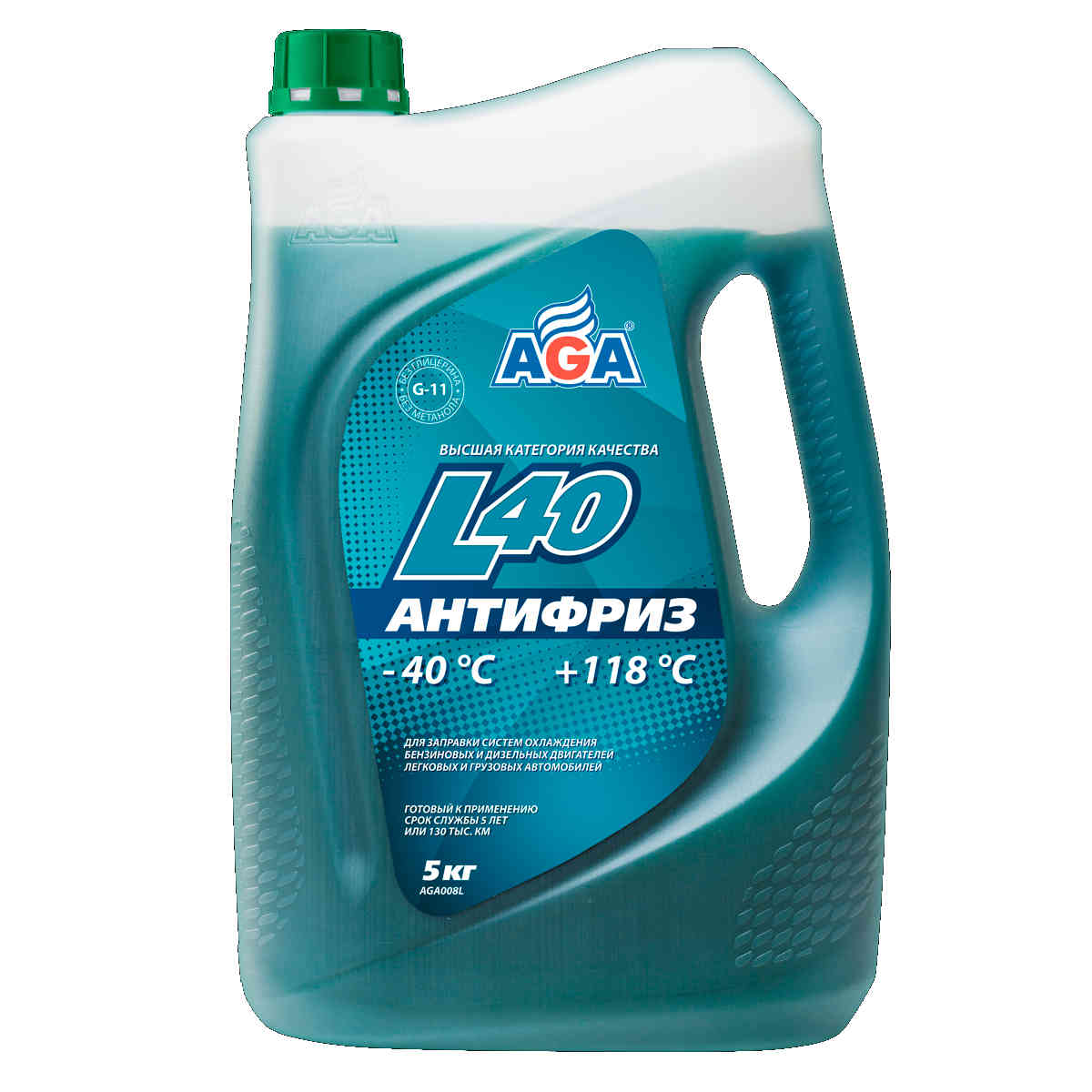 AGA008L Антифриз сине-зеленый, -40С, G11, 5кг