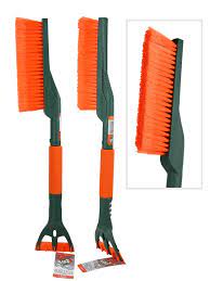 Щетка для снега cо скребком "Li-Sa" 82-100 см раздвижная оранжево-зеленая (LS279/2) 48334