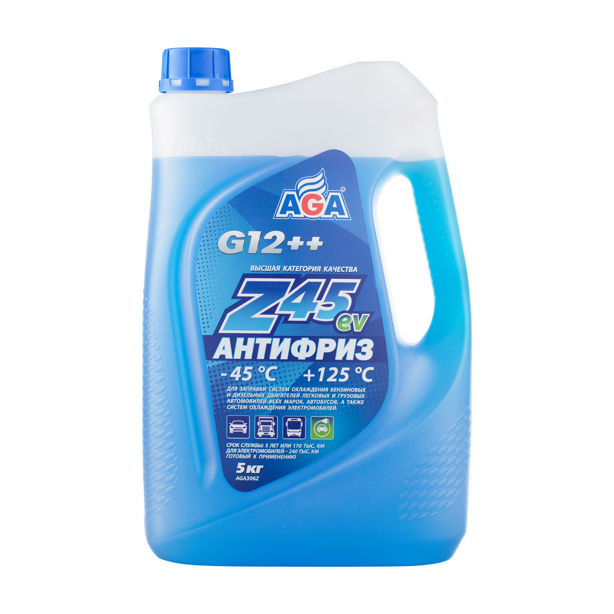 AGA306Z Антифриз синий, -45С, G12++, 5 кг