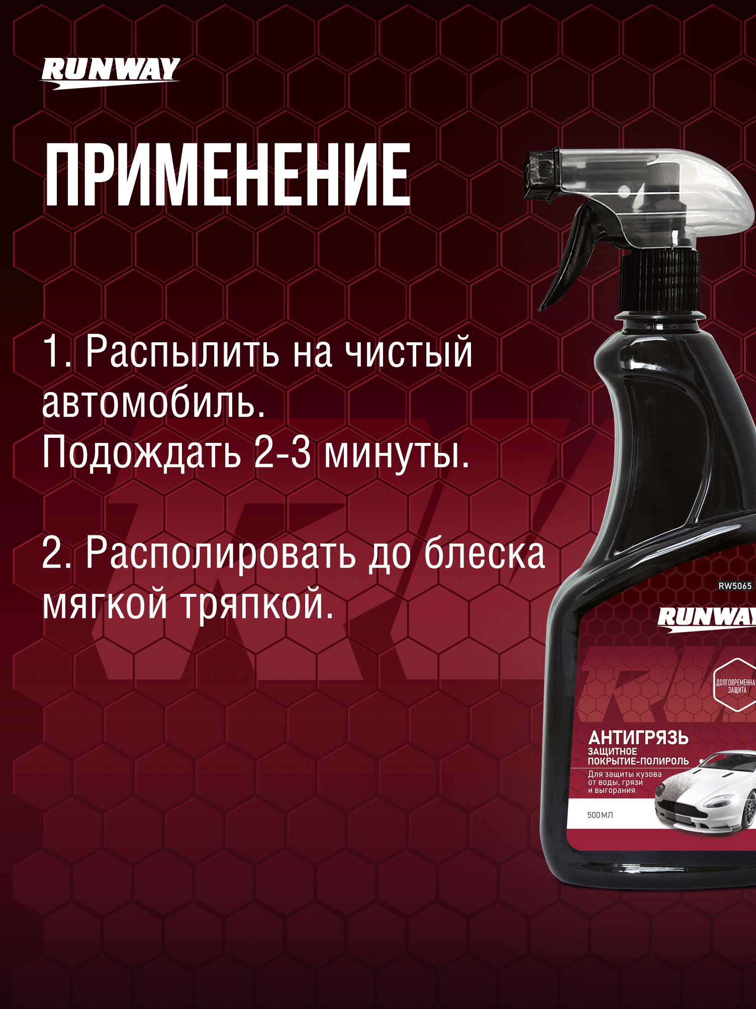 RW5065 Защитное покрытие-полироль "Антигрязь" 500мл