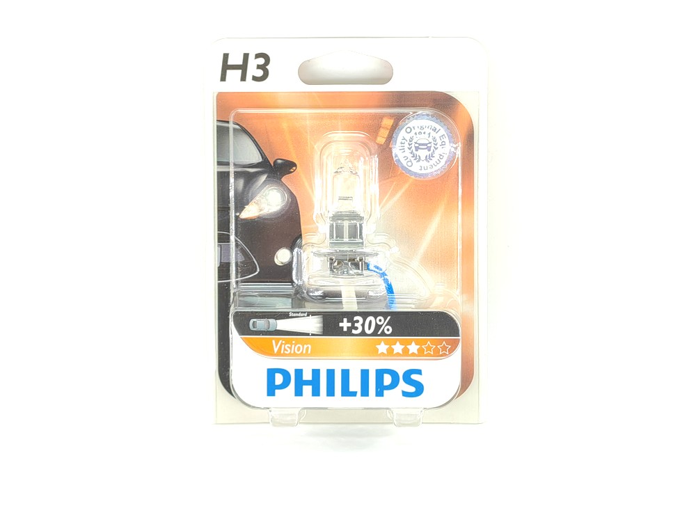 Лампа PHILIPS H3 12V 55W Vision Premium12336PRB1 +30% блистер 1шт.
