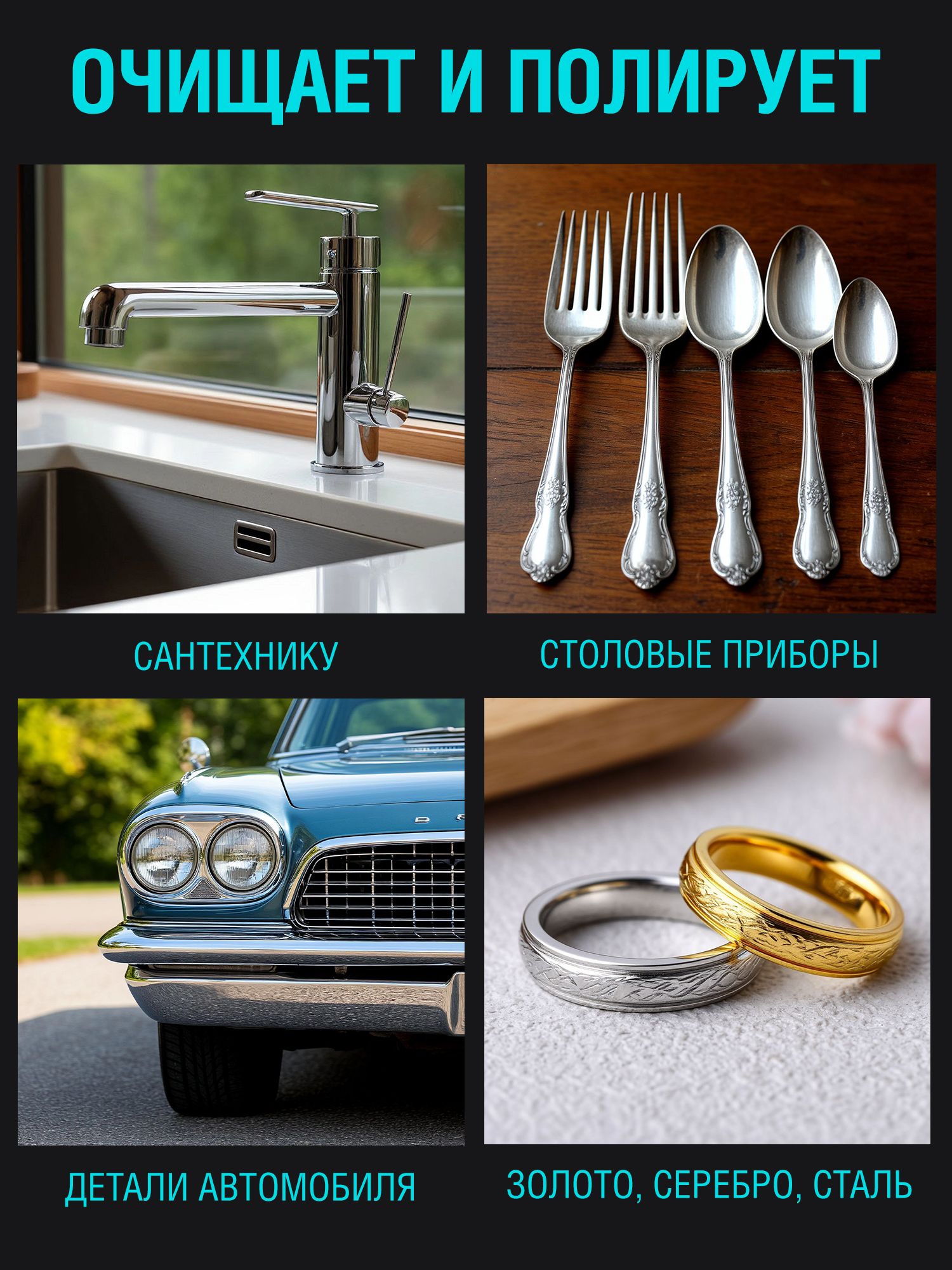 RW2546 Полироль хрома и алюминия 50мл /туба