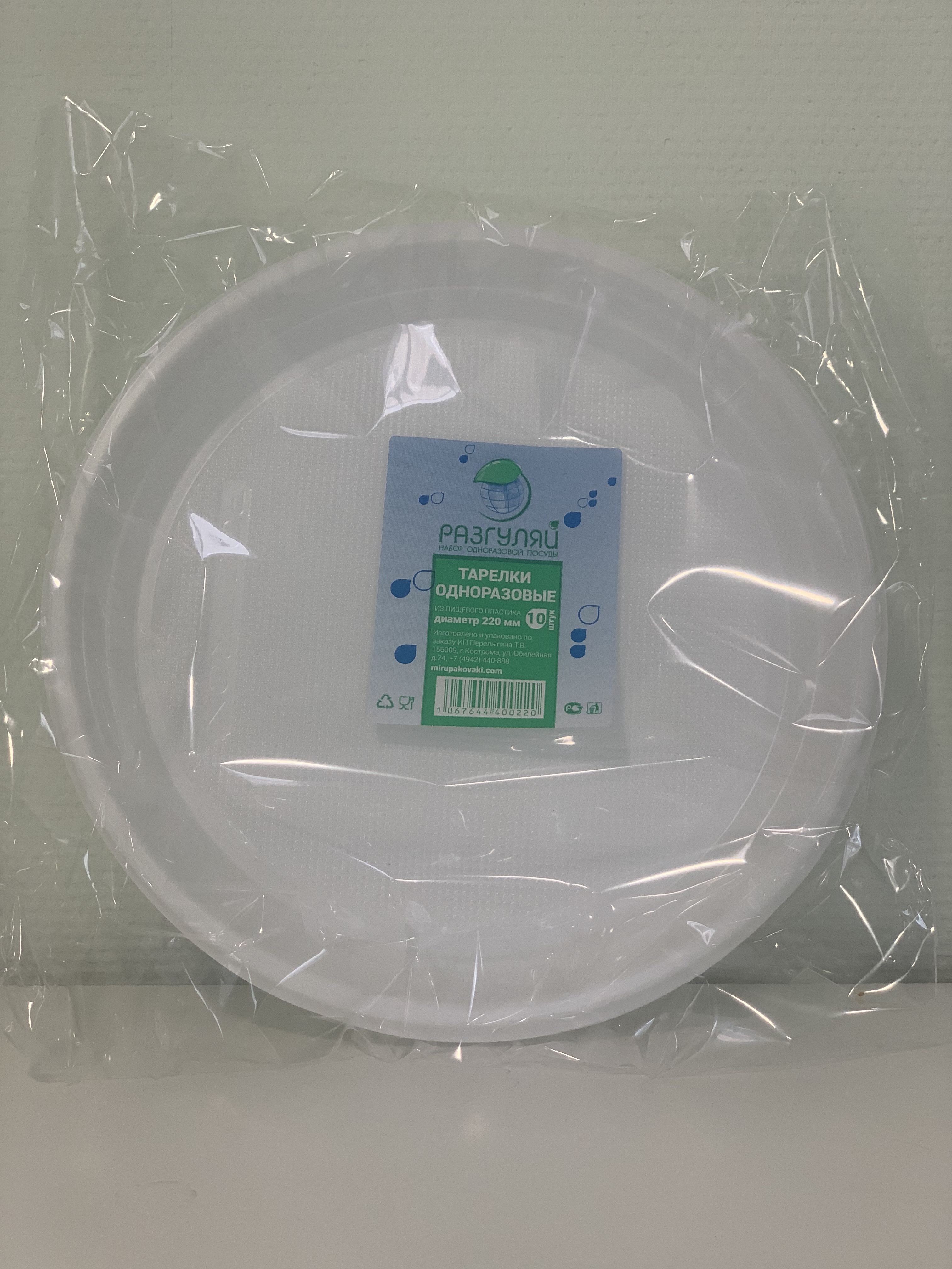 Разгуляй  Тарелка Д-220 (белая) упак.