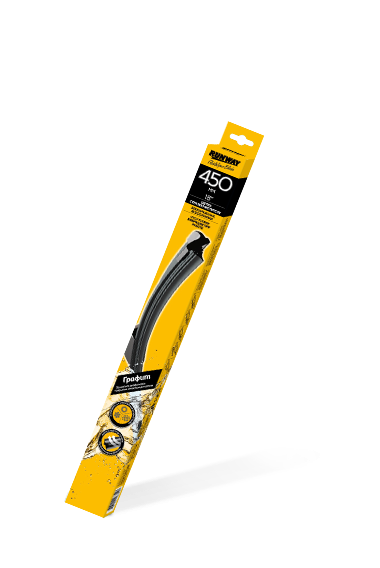 Щетка стеклоочистителя бескаркасная с графитовым покрытием 450мм RUNWAY