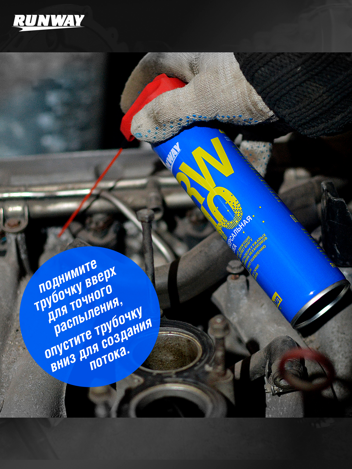 RW6030 Смазка универсальная проникающая RW-40 300 мл аэрозоль умный распылитель