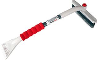 Щетка для снега поворотная со скребком, мягкая ручка, 66см