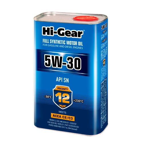 Hi-Gear 5W-30 ACEA C2/C3 API SN/CF 1л синт масло моторное HG0330