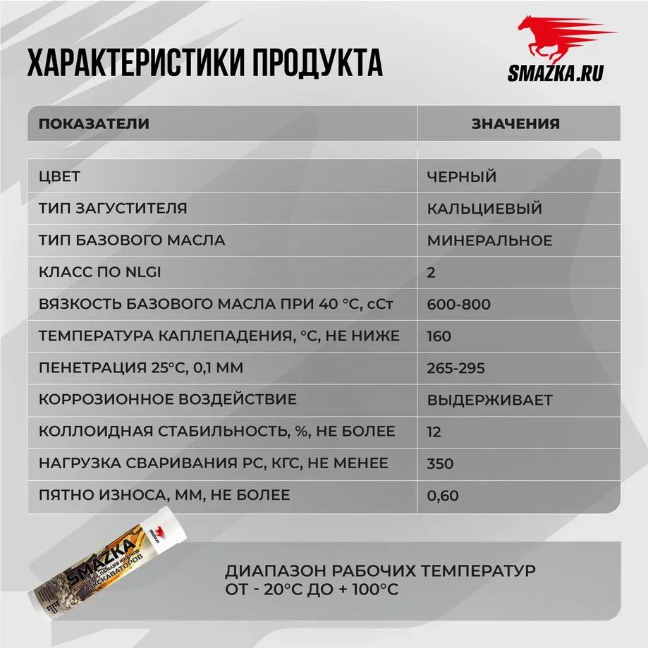 Смазка МС для экскаваторов, картридж, 400 мл