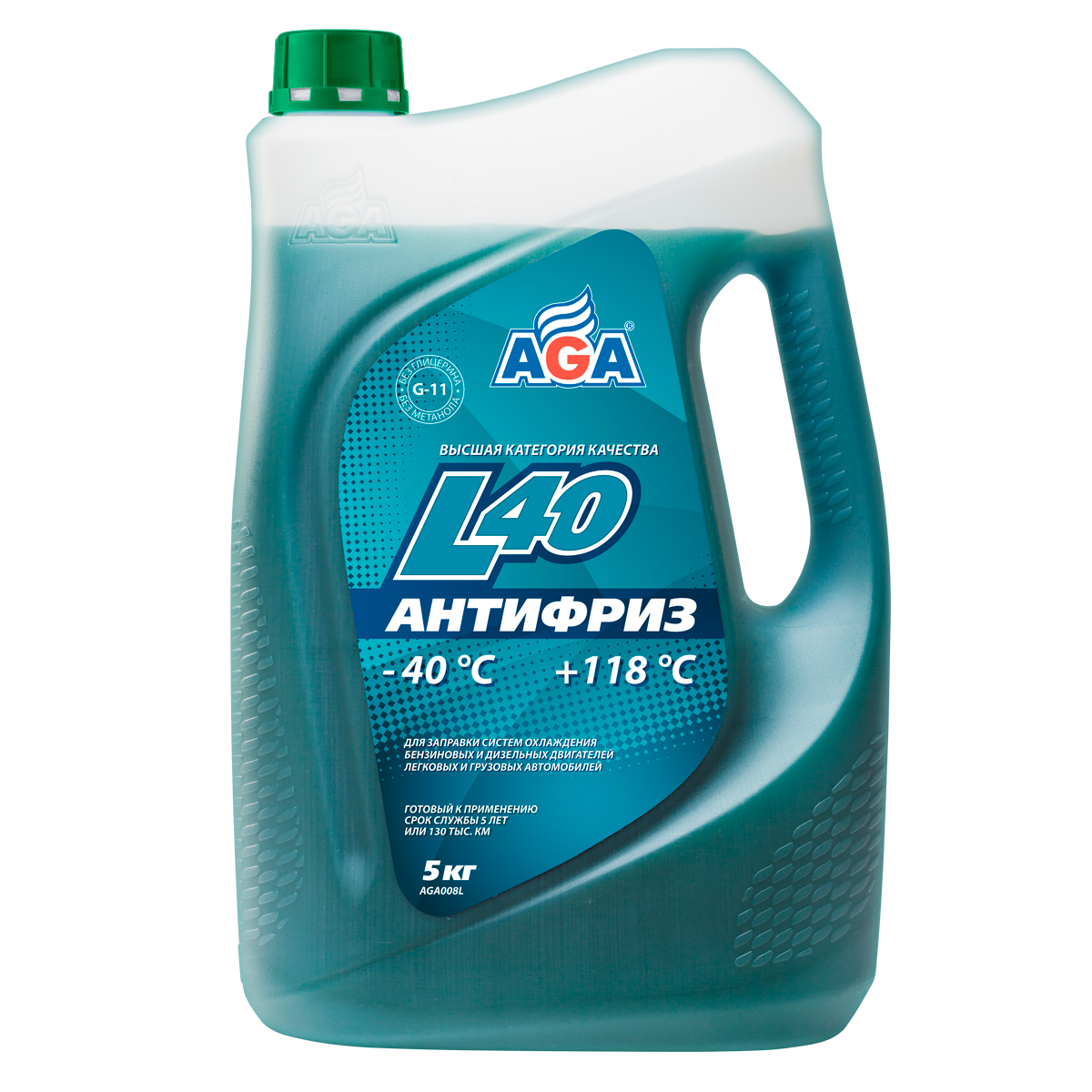AGA008L Антифриз сине-зеленый, -40С, G11, 5кг