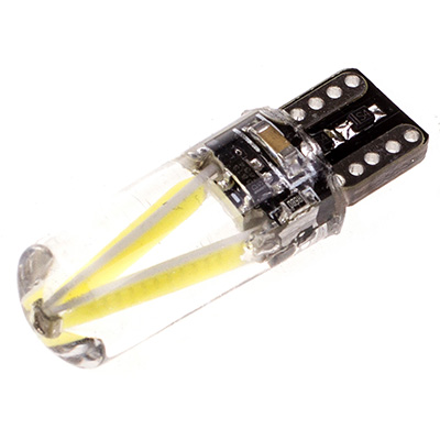 Автолампа диод T10 (W5W) 12V-24V 2SMD диода 1-конт Белая SKYWAY Салон, габариты, номер, стопы