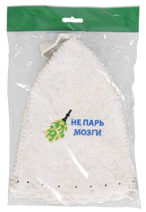 Шапка для бани и сауны  "Не парь мозги"  "Hot Pot",  войлок /20, войлок