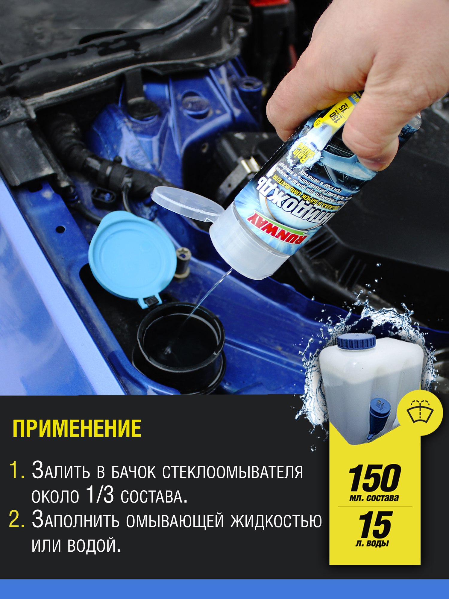 RW1509 Антидождь (добавка в бачок омывателя) 150мл С