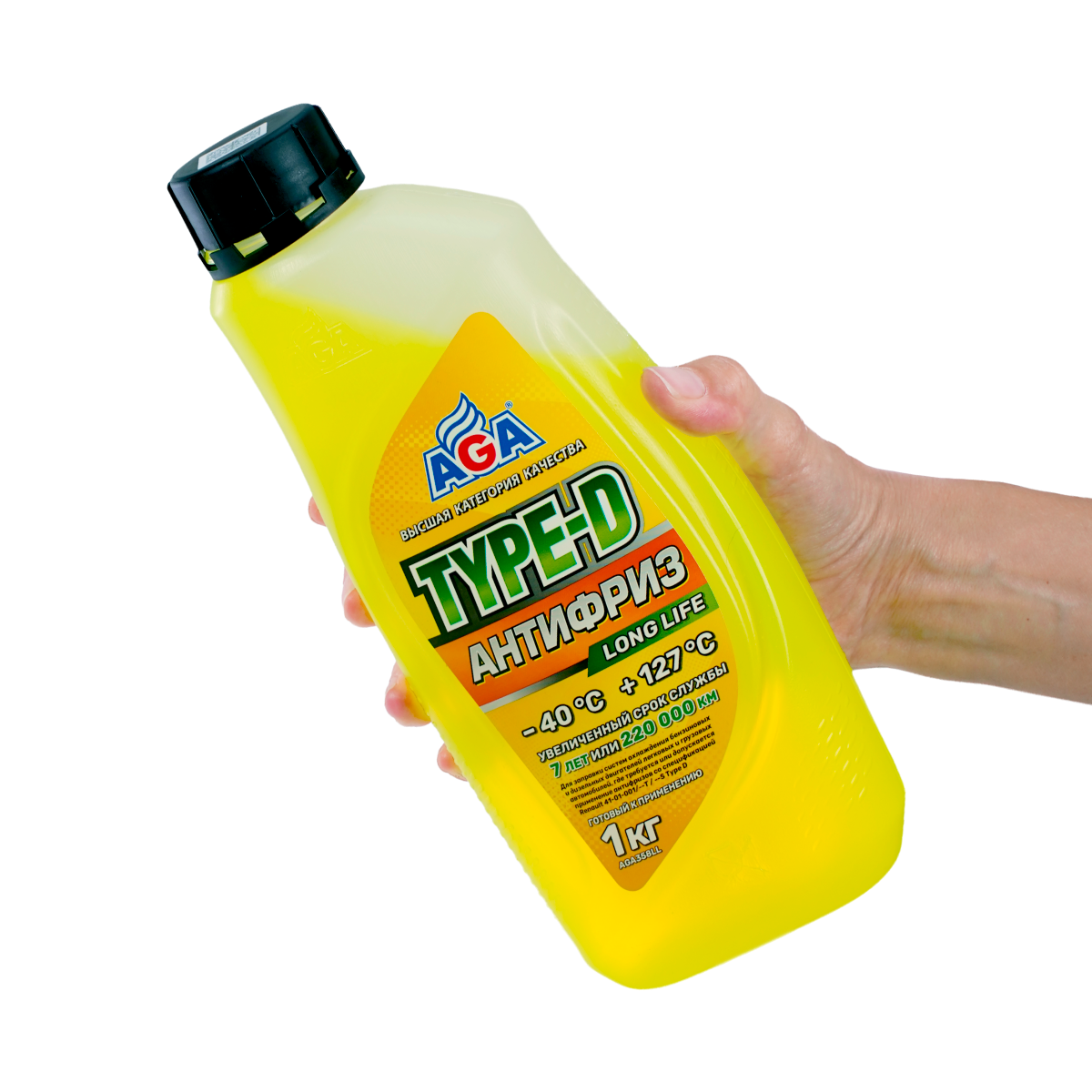 AGA358LL Антифриз желтый,  -40С, 1кг,  TYPE-D AGA ANTIFREEZE AGA TYPE-D