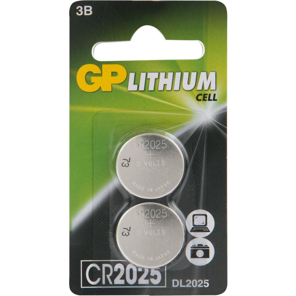 Литиевая дисковая батарейка GP Lithium CR2025 - 2 шт. в блистере