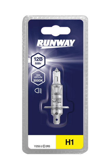 RW-H1-b Галогенная автомобильная лампа H1 12в 55вт (1шт. блистер) С