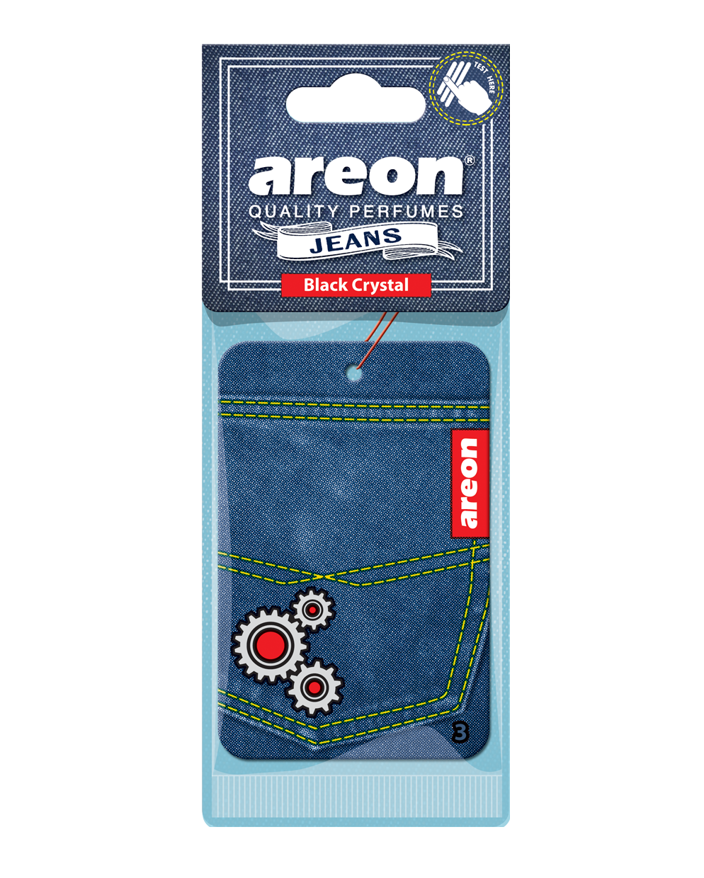 Ароматизатор AREON "JEANS PAPER"  Mechanics Black Cristal AJM01