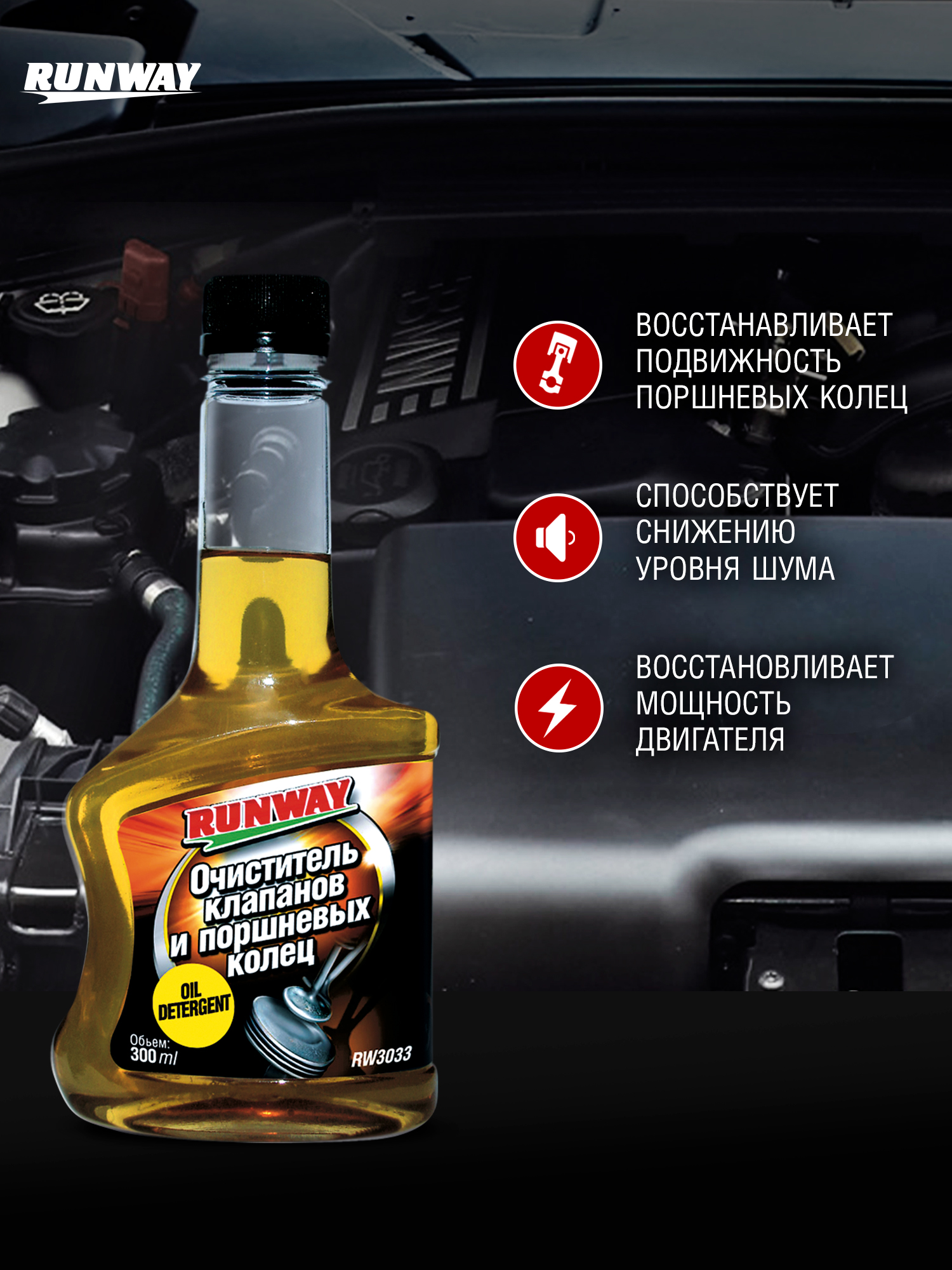 RW3033 Очиститель клапанов и поршн. кол. 300 мл