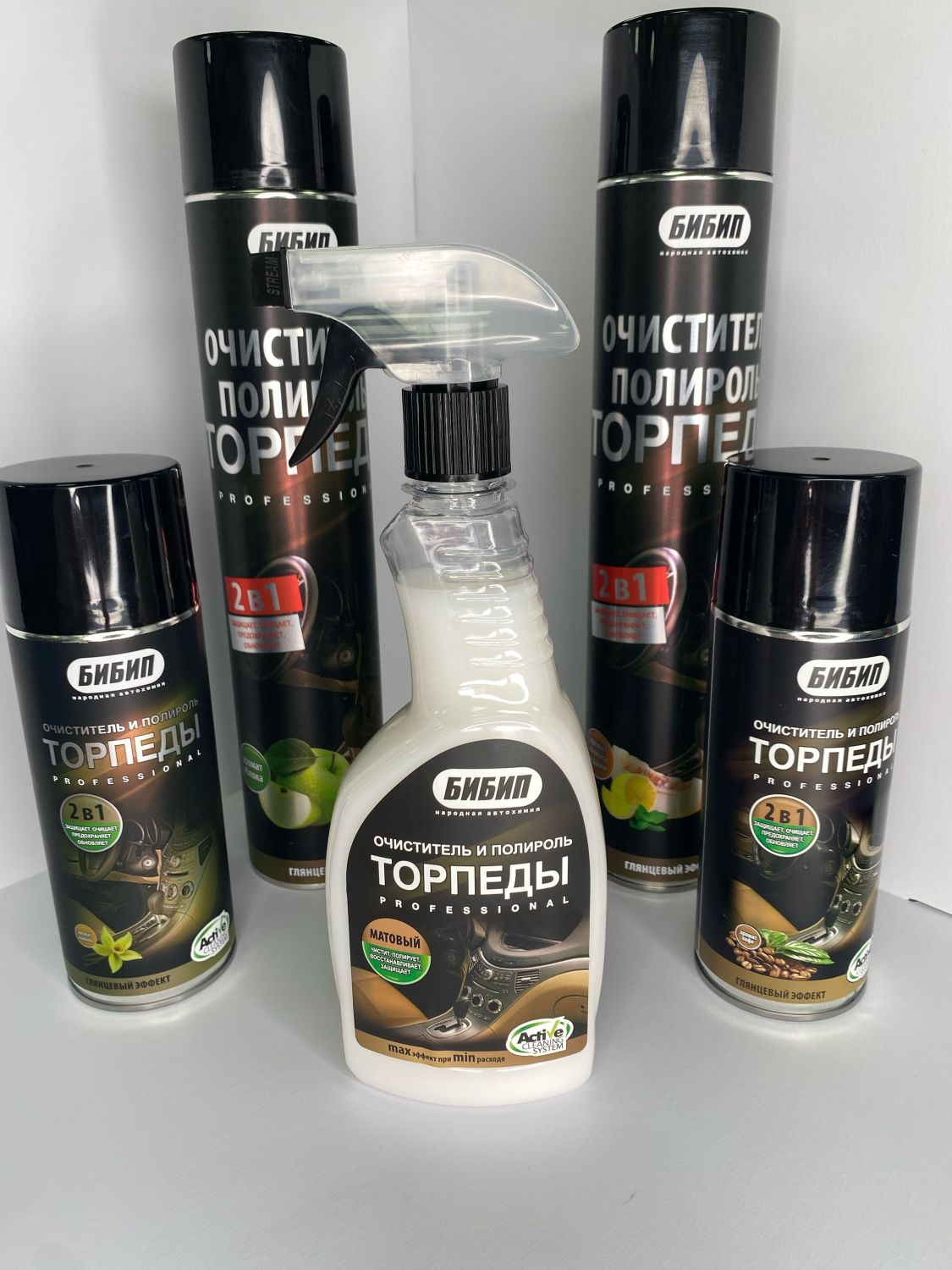  БИБИП Полироль пластика торпеды professional дыня+лимон аэрозоль 1000мл