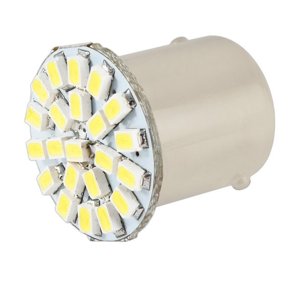 Автолампа диод S25 (P21/5W) 12V 22 SMD диода BAY15d 2-конт Белая SKYWAY Противотуманные, стопы, задний ход, повороты min 2
