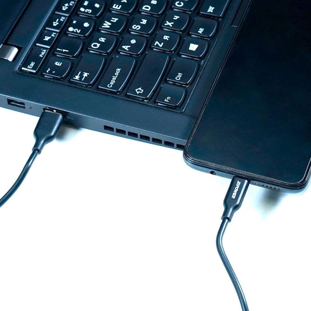 PM6731 Кабель USB Type-A Type-C, 3 A быстрая зарядка, 2 м, передача данных 480 Мбит/с, черный