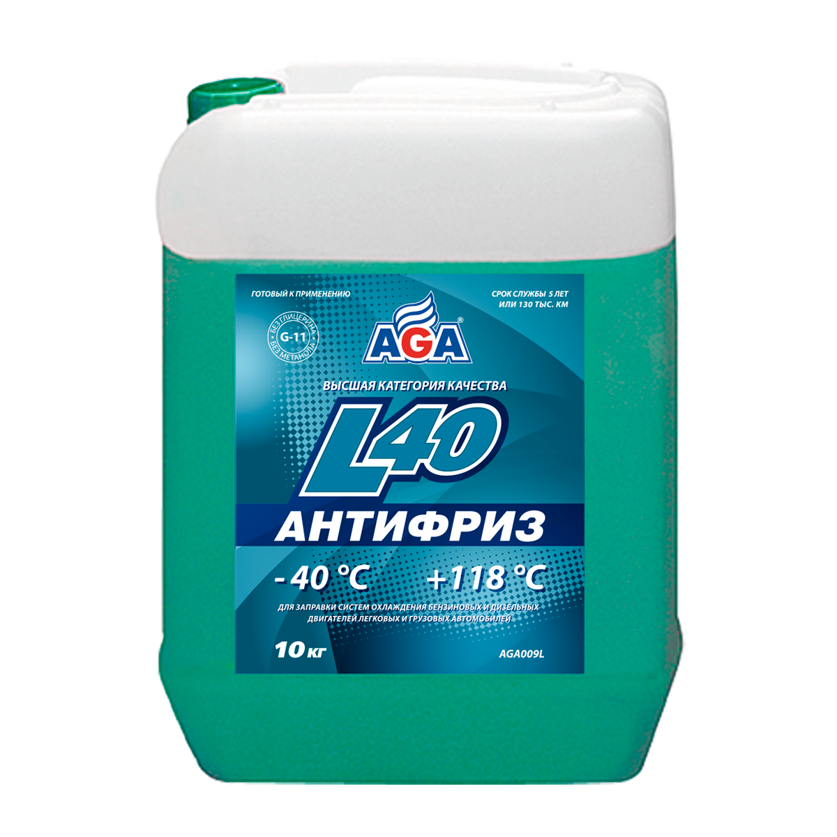 AGA009L Антифриз сине-зеленый, -40С, G11, 10кг