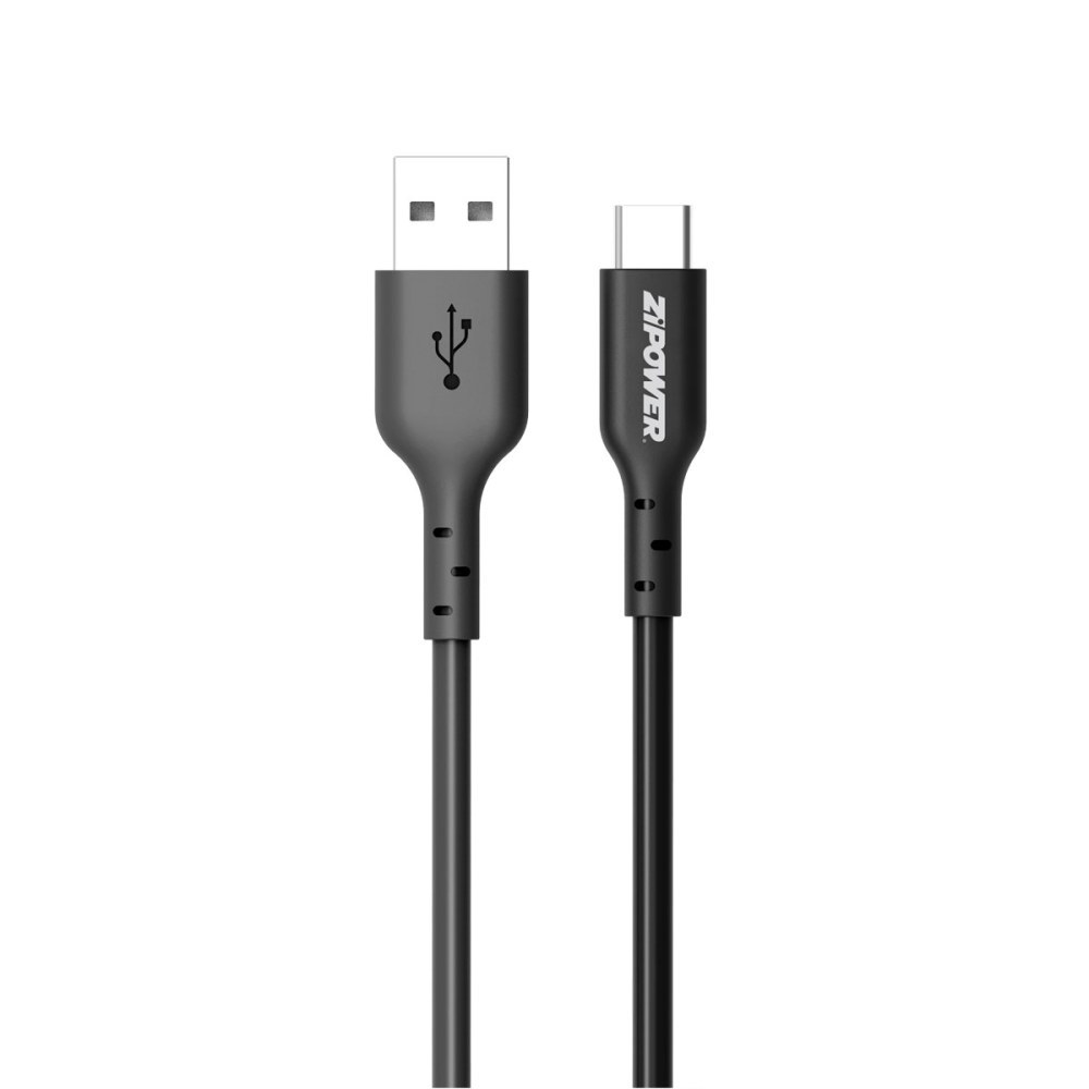 PM6666 Кабель USB Type-A Type-C, 3 A быстрая зарядка, 1 м, передача данных 480 Мбит/с, черный