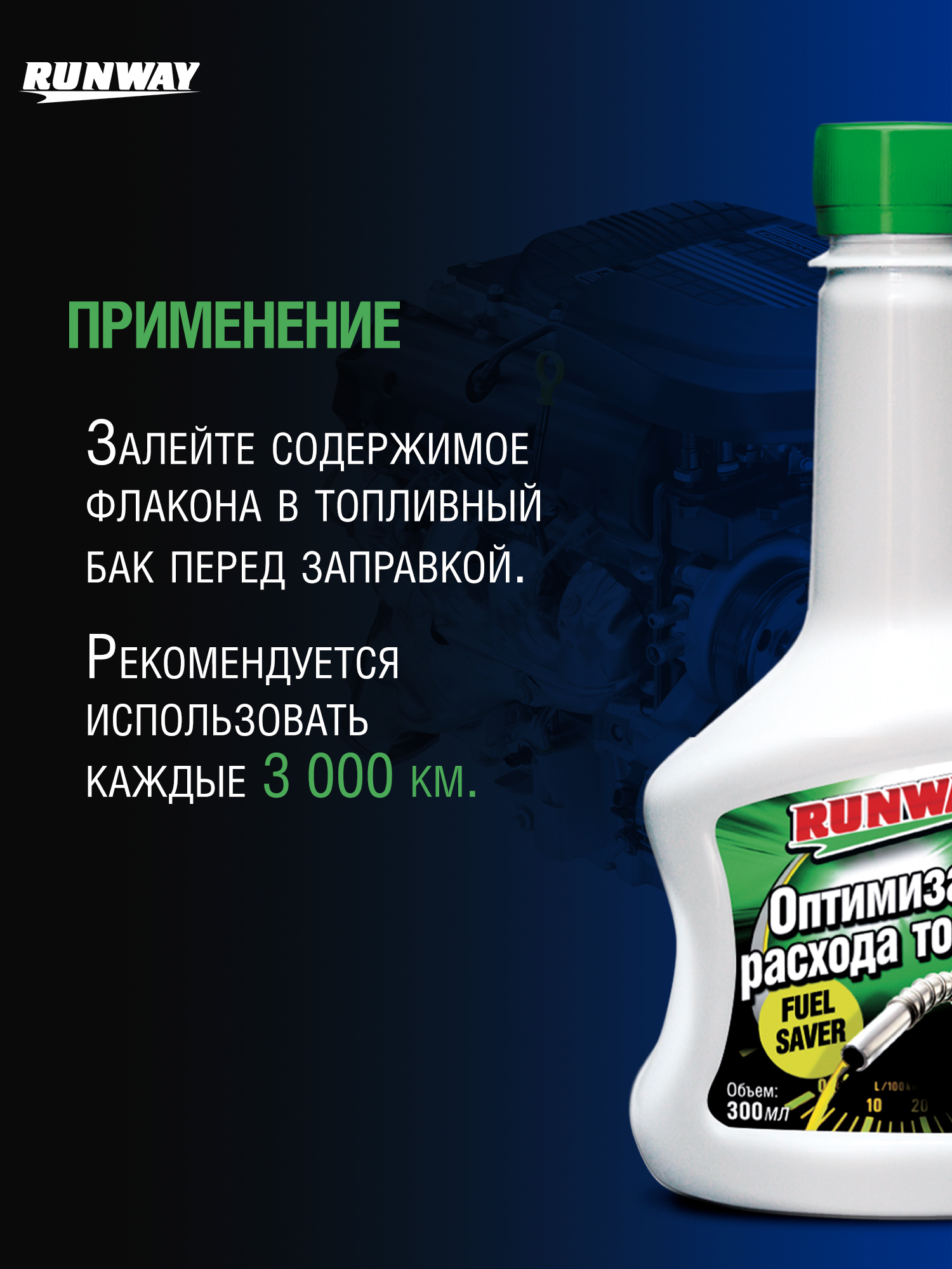 RW3073 Оптимизатор расхода топлива 300мл